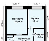 1-комн, 38кв м, этаж 1/3 ул Иркутская, 12